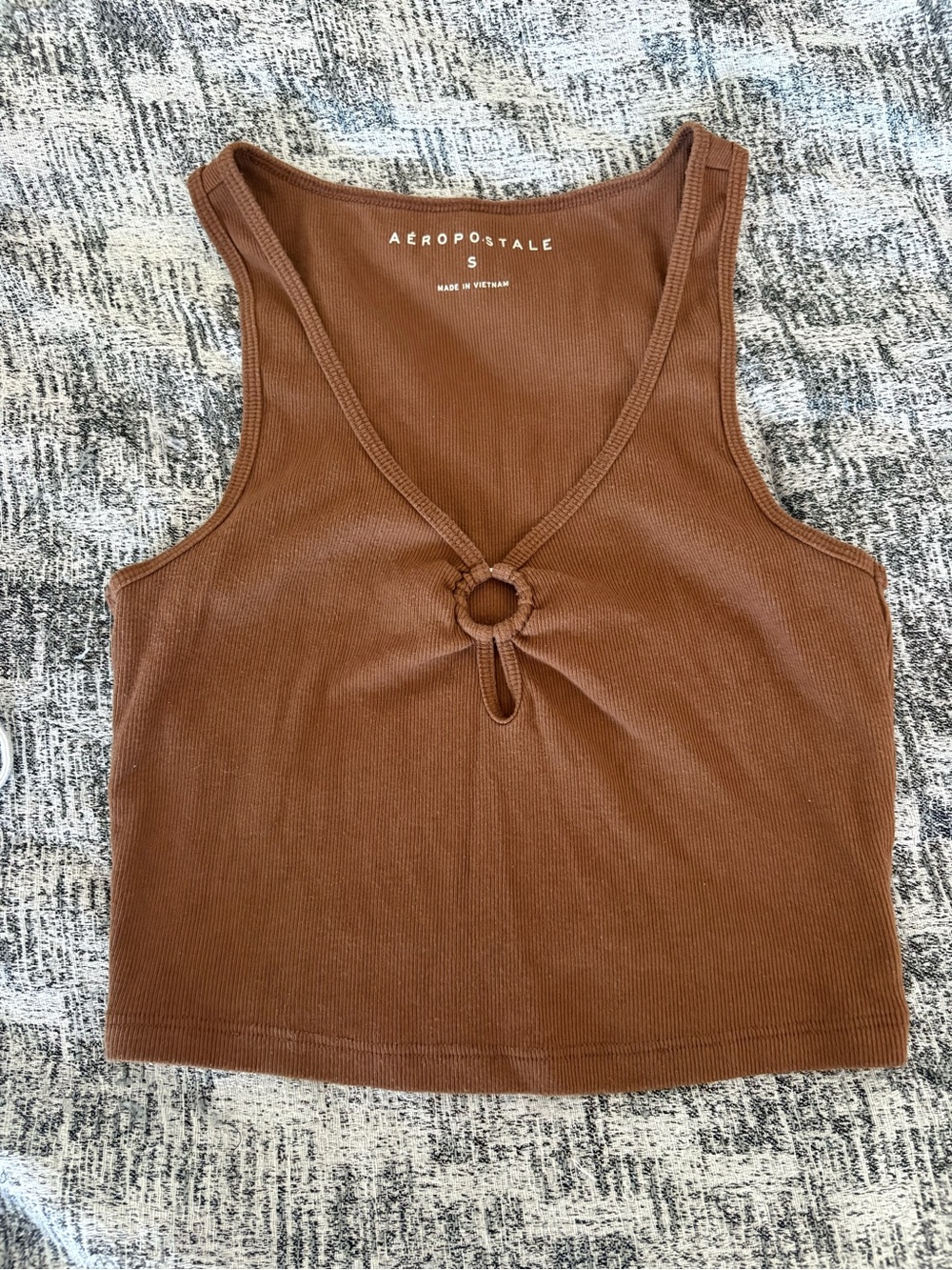 Aeropostale Brown Cropped Tank Top Size Small